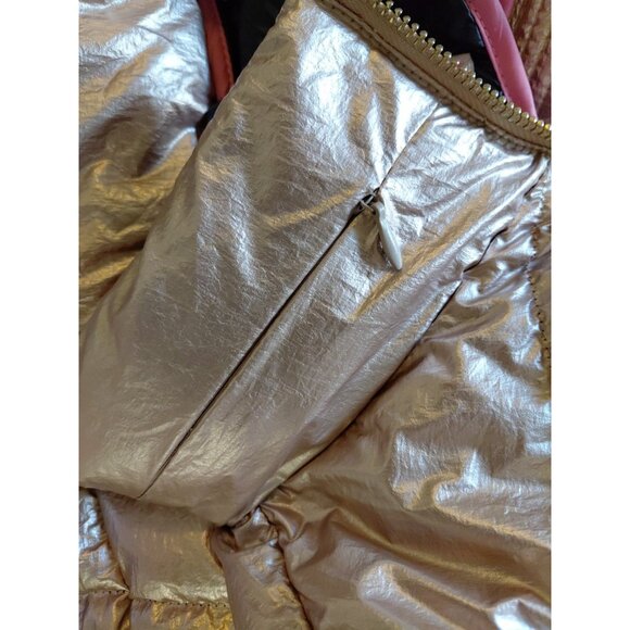 Kate Spade Rose Gold Packable Down Filled Puffer Jacket Medium Has Carry Bag - Picture 13 of 16